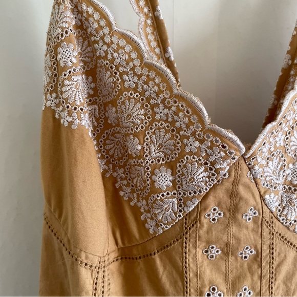 VTG 90’s 2000 Y2K Betsey Johnson Tan Eyelet Tiered Western Dress Runway … - Picture 7 of 14